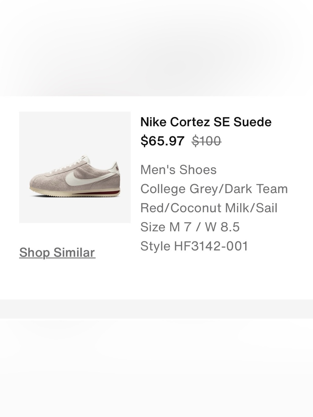 Nike Cortez SE Suede Sneakers | Women’s SZ 8.5 - Picture 8 of 8